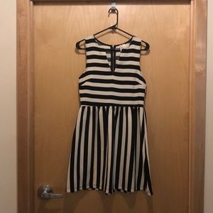 Black and White Striped Sleeveless Dress